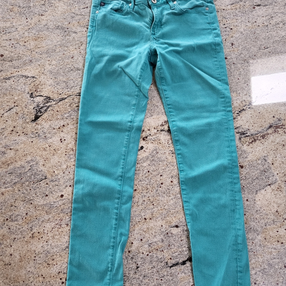 AG Adriano Goldschmied the Stevie Ankle 26R Aqua Jean! Super Cute!!